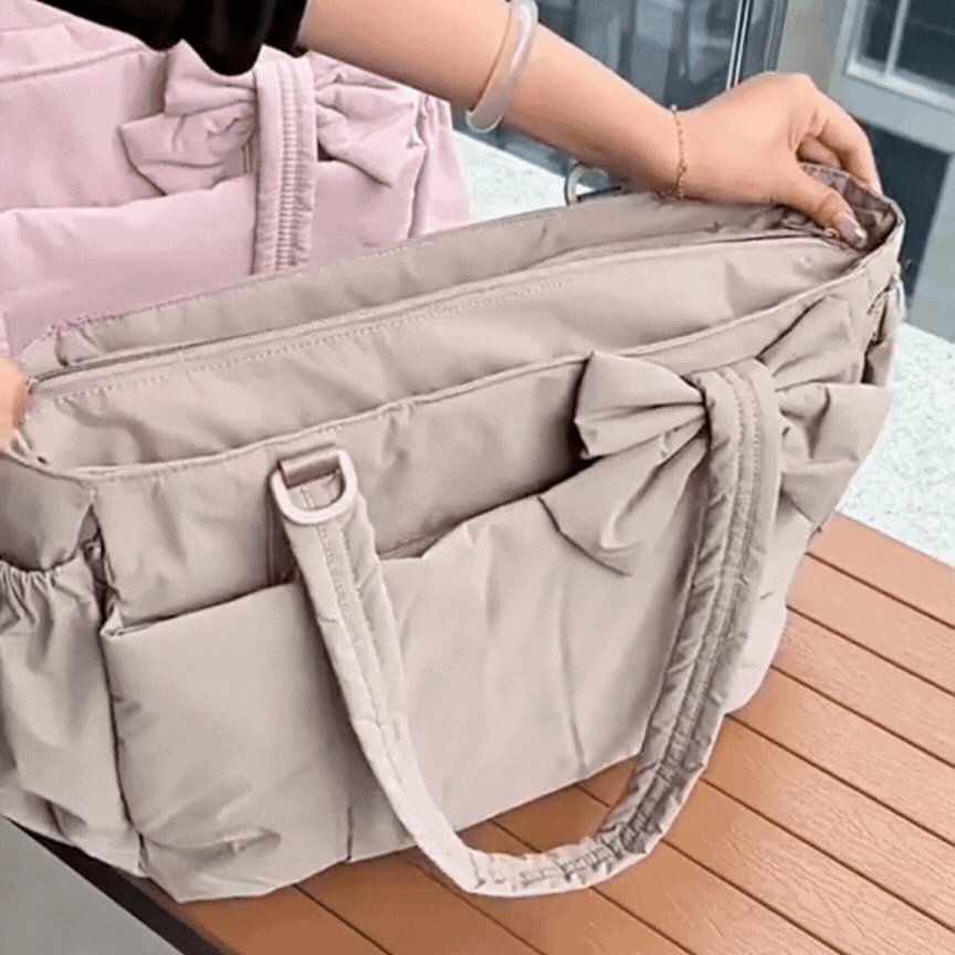 Multi-Functional Puffer Tote Diaper Bag – Lightweight Mommy Crossbody Shoulder Bag for Travel & Daily Use