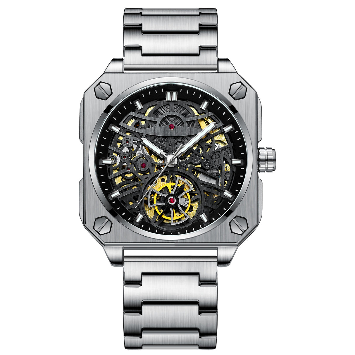 Automatic Mechanical Watch – Square Dial, Skeleton Design