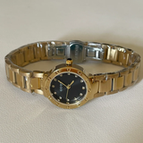Urban Edge – Gold Stainless Steel Watch with Black Circular Dial