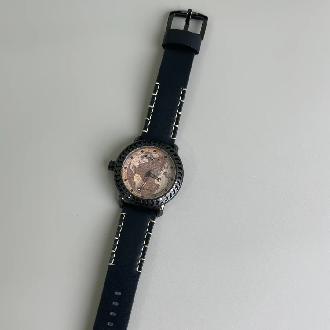 Wasteland Aesthetic Men's Quartz Watch – Khaki Earth Dial with Black Strap