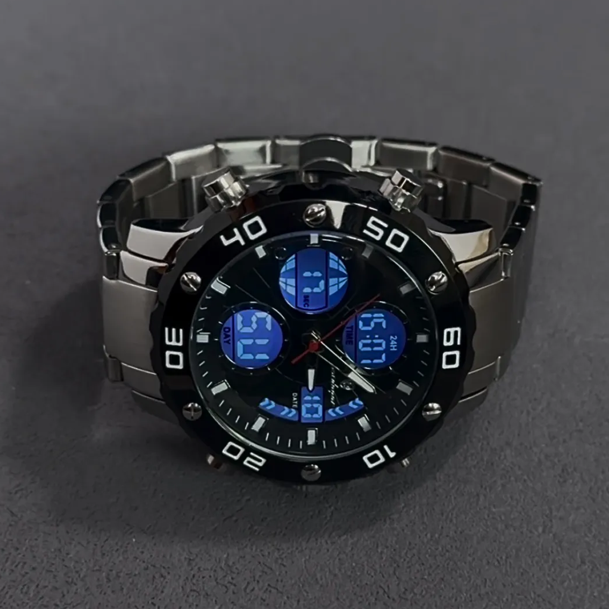 Large Dial Multi-Function Waterproof Digital Watch for Men – Luminous & Sporty