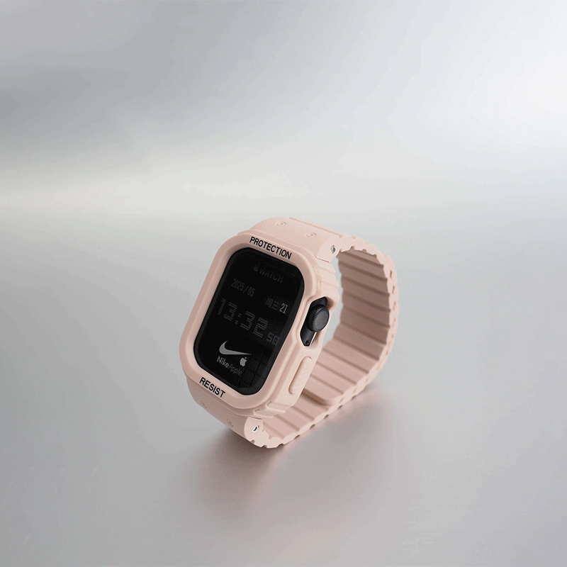 All-in-One Silicone Apple Watch Band with Case
