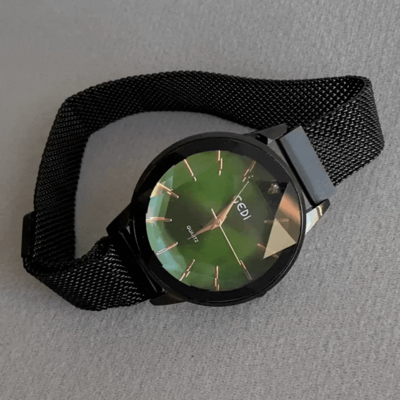 Tactical Green Dial Quartz Watch – Black Nylon Strap for Men