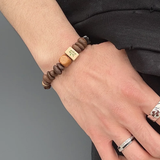 Chinese Mahjong “Fa” Lucky Charm Bracelet – Coffee Bean Beads for Prosperity & Fortune