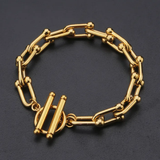 18K Gold Double-Clasp Horseshoe Bracelet