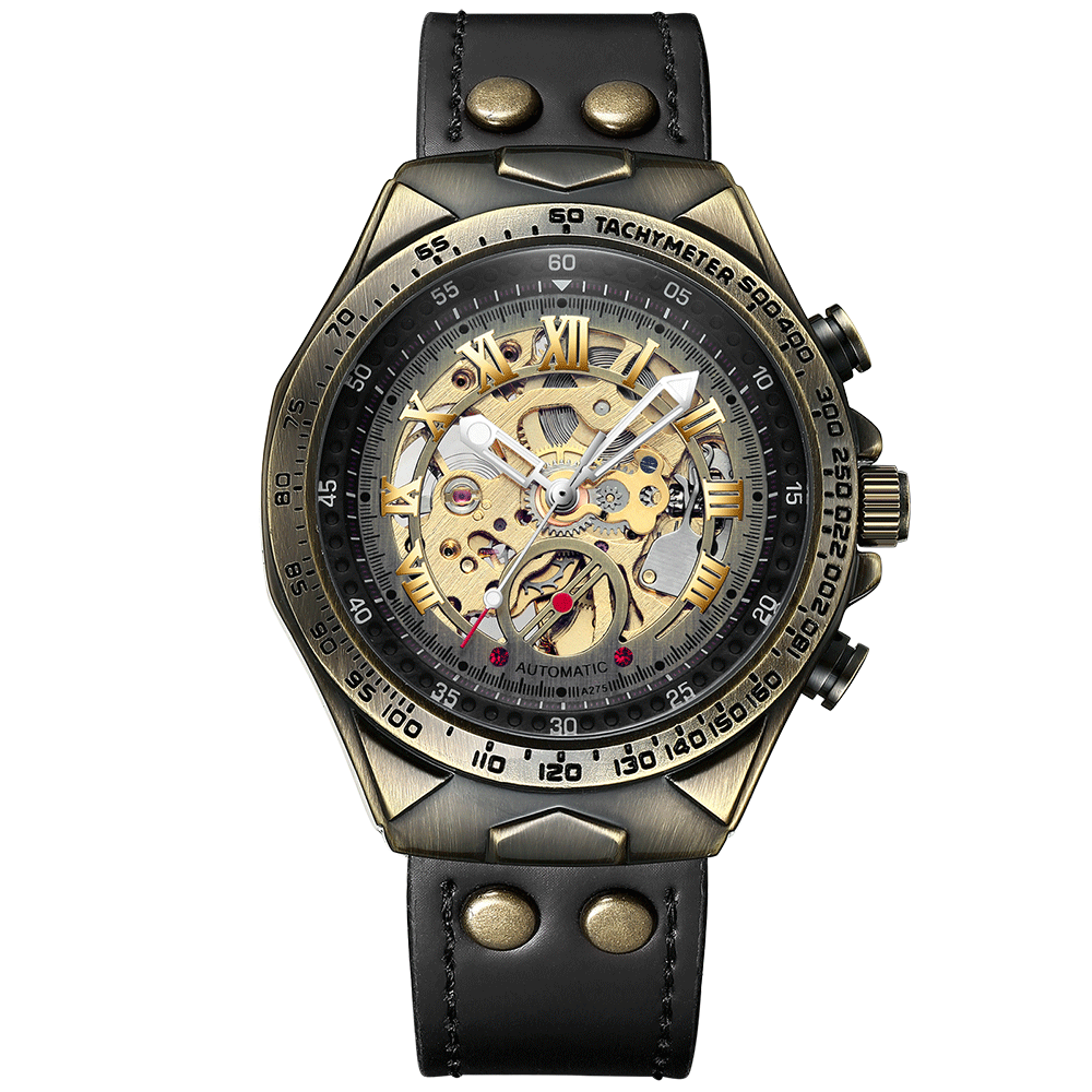 Men’s Mechanical Watch – Vintage Bronze, Automatic & Casual