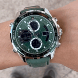 Outdoor Performance – Green Strap Men’s Quartz Watch with Chrono Features