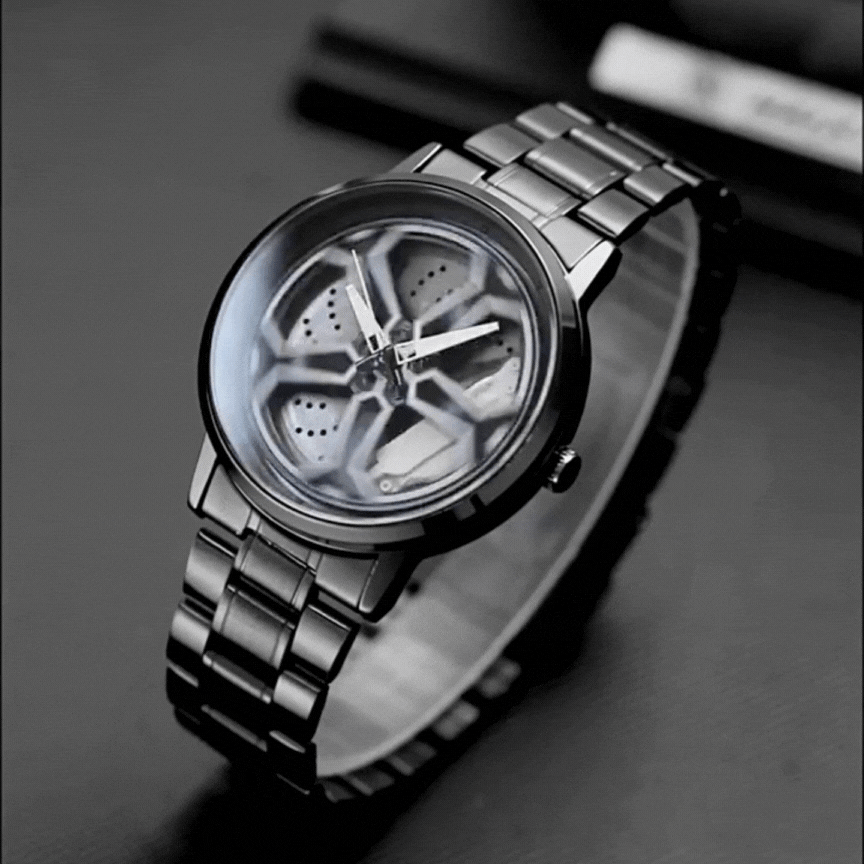 Luminous Sports Quartz Watch for Men – Spinning Wheel Design & Dynamic Style