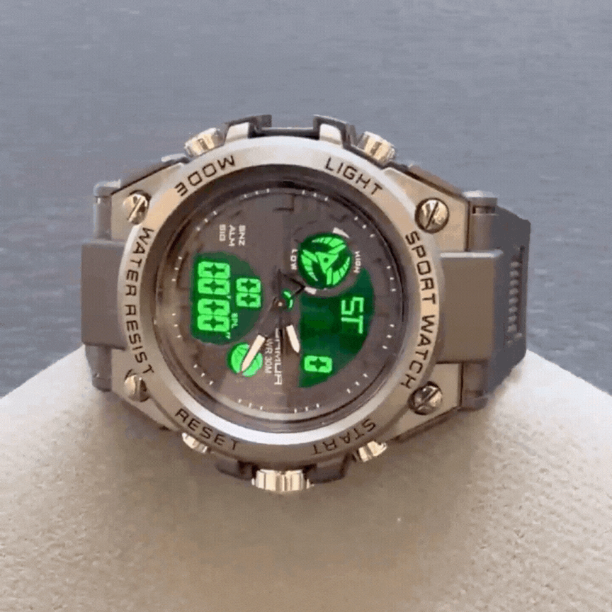 Men’s Outdoor Tactical Watch – Quartz Chronograph, IP68 Waterproof, Luminous Dial